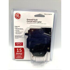 GE 15 Amp Ground Fault Breaker with Self-Test THQL1115GFTP